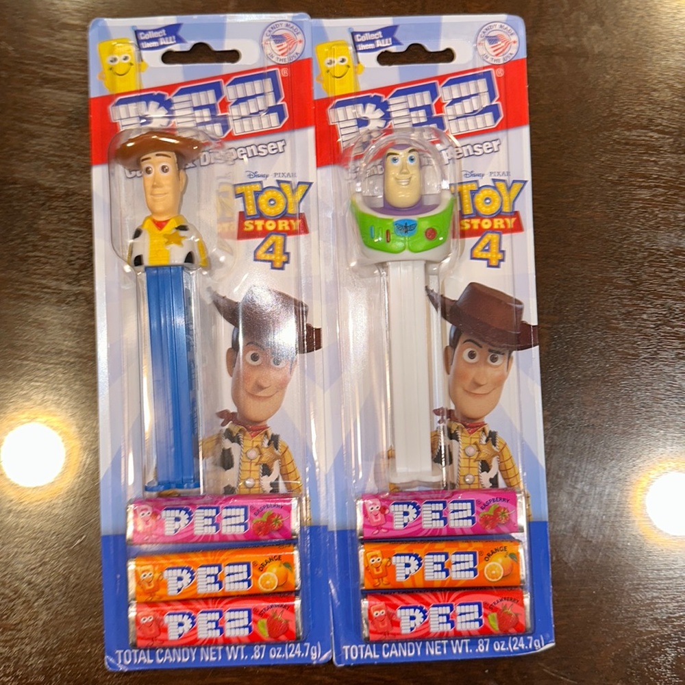 Buzz and woody pez with candy